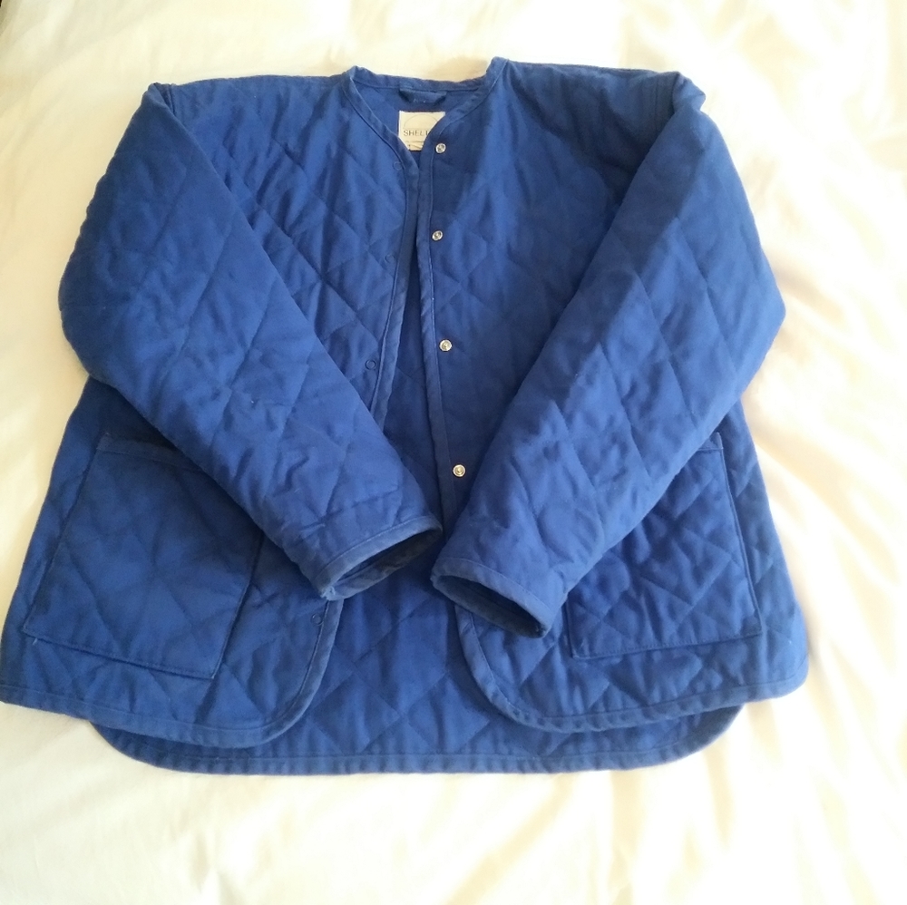 Seek Shelter Quilted Milo Coat in Royal Blue XS